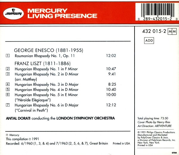 Enesco* / Liszt* - Antal Dorati Conducting The London Symphony Orchestra-2