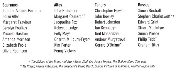 Robert Chilcott, Simone Rebello, Paul Silverthorne, BBC Singers-4