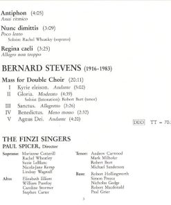 Howells*, Stevens*, The Finzi Singers, Paul Spicer-3