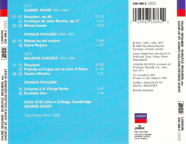Fauré* / Duruflé*, Choir Of St.Johns College Cambridge*, George Guest (2)-1