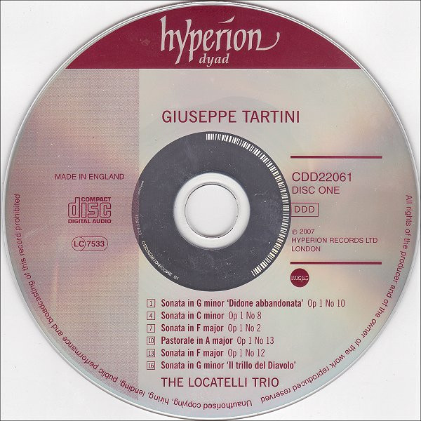 Giuseppe Tartini - Elizabeth Wallfisch, Richard Tunnicliffe, Paul Nicholson-2