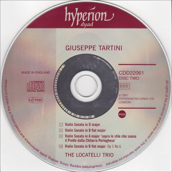 Giuseppe Tartini - Elizabeth Wallfisch, Richard Tunnicliffe, Paul Nicholson-4
