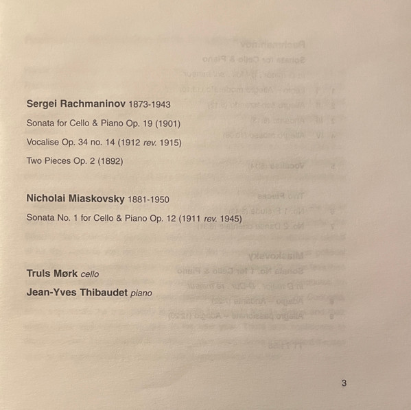 Sergei Rachmaninoff, Nikolai Myaskovsky - Truls Mørk, Jean-Yves Thibaudet-4