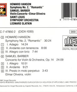 Howard Hanson / Samuel Barber, Elmar Oliveira, Saint Louis Symphony*, Leonard Slatkin-1