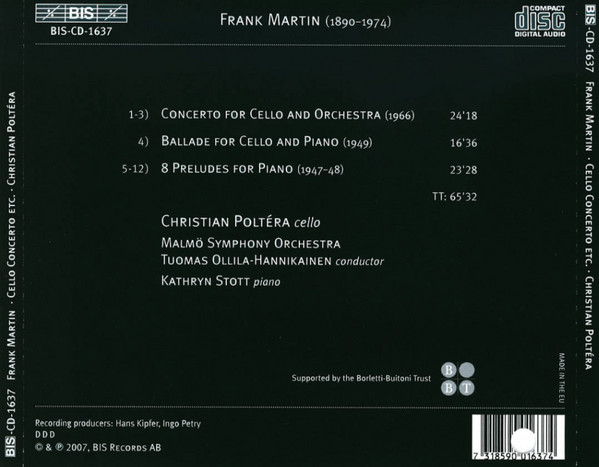 Frank Martin (3) - Christian Poltéra, Kathryn Stott, Malmö Symphony Orchestra, Tuomas Ollila-Hannikainen-1