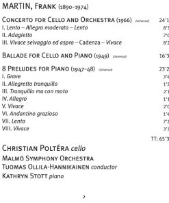 Frank Martin (3) - Christian Poltéra, Kathryn Stott, Malmö Symphony Orchestra, Tuomas Ollila-Hannikainen-2