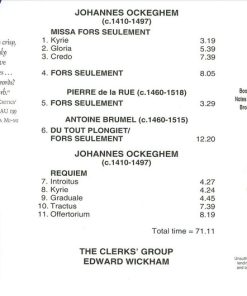Johannes Ockeghem - The Clerks' Group, Edward Wickham-1