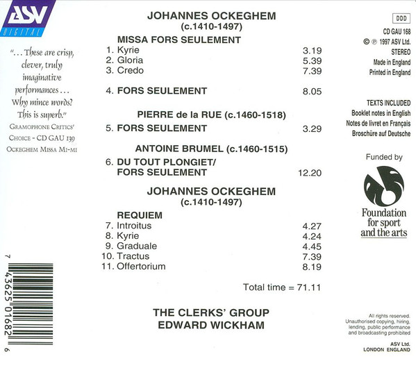 Johannes Ockeghem - The Clerks' Group, Edward Wickham-1