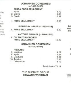 Johannes Ockeghem - The Clerks' Group, Edward Wickham-2