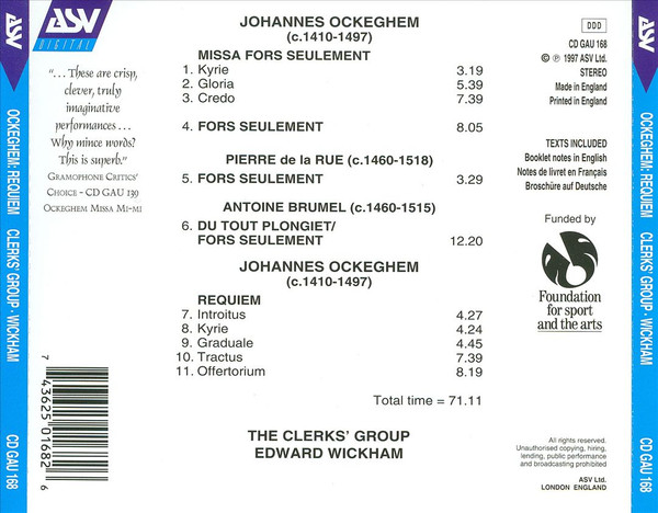 Johannes Ockeghem - The Clerks' Group, Edward Wickham-2