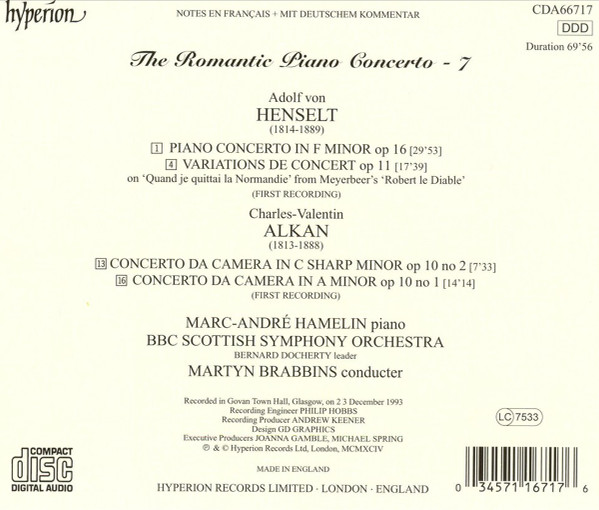 Henselt* / Alkan* - Marc-André Hamelin, BBC Scottish Symphony Orchestra, Martyn Brabbins-1