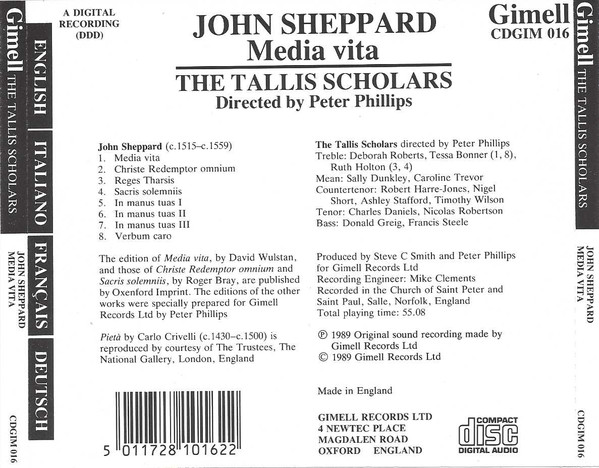 John Sheppard, The Tallis Scholars Directed By Peter Phillips (2)-2