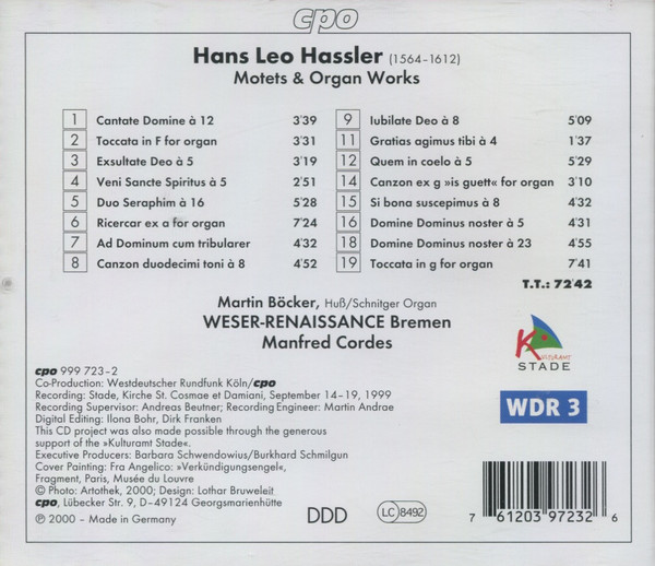 Hans Leo Hassler*, Martin Böcker, Weser-Renaissance, Manfred Cordes-1