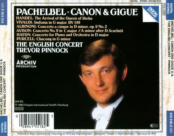 Pachelbel* • Handel* • Haydn* • Purcell* • Vivaldi* • Albinoni* • Avison* • The English Concert • Trevor Pinnock-1