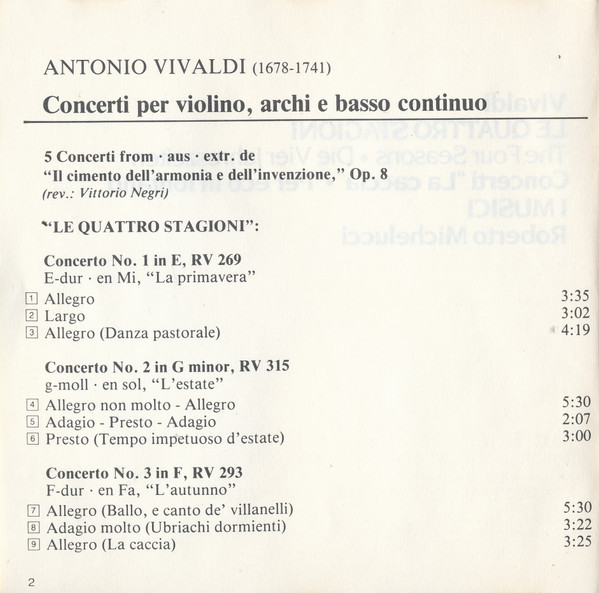 Vivaldi* - I Musici, Roberto Michelucci-4