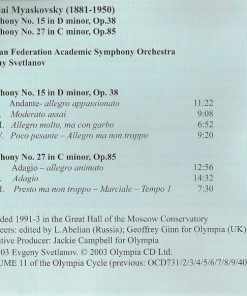 Nikolai Myaskovsky / Russian Federation Academic Symphony Orchestra*, Evgeny Svetlanov*-2