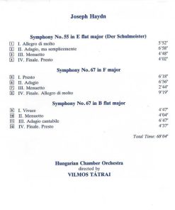 Joseph Haydn, Hungarian Chamber Orchestra, Vilmos Tátrai-1