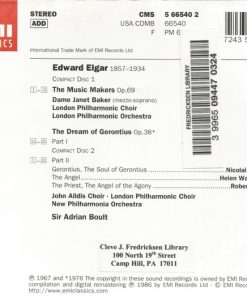 Sir Edward Elgar, Nicolai Gedda • Helen Watts, Robert Lloyd (4) • Janet Baker, London Philharmonic Choir & London Philharmonic Orchestra, New Philharmonia Orchestra, Sir Adrian Boult-1