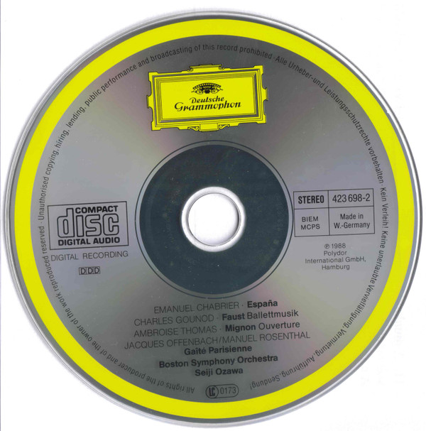 Offenbach* / Gounod* / Chabrier*, Thomas* - Boston Symphony Orchestra, Seiji Ozawa-3