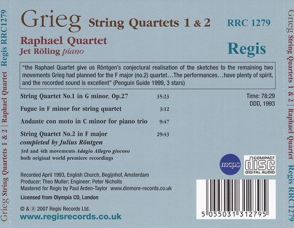 Edvard Grieg, Raphael Quartet, Jet Röling-1