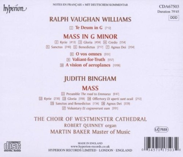 Vaughan Williams* / Judith Bingham - Westminster Cathedral Choir, Robert Quinney, Martin Baker (2)-1