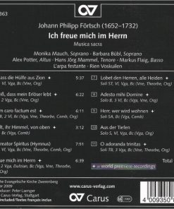 Johann Philipp Förtsch, Monika Mauch, Barbara Bübl, Alex Potter, Hans Jörg Mammel, Markus Flaig, Barockorchester L'Arpa Festante, Rien Voskuilen-1
