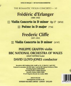 d'Erlanger*, Cliffe* / Philippe Graffin, BBC National Orchestra Of Wales, David Lloyd-Jones-1