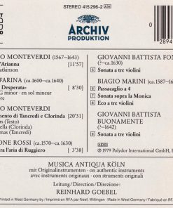 Claudio Monteverdi - Nigel Rogers (2), Patrizia Kwella, David Thomas (9), Carolyn Watkinson, Musica Antiqua Köln, Reinhard Goebel-1