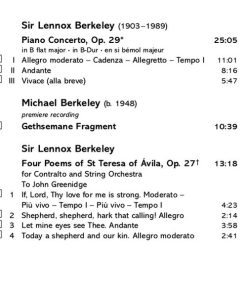 Lennox* And Michael Berkeley, Catherine Wyn-Rogers, Howard Shelley, BBC National Orchestra Of Wales, Richard Hickox-3