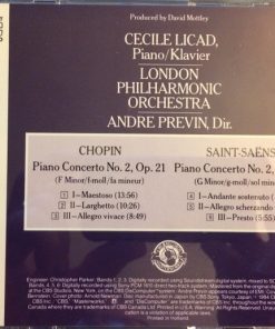 Chopin*, Saint-Saëns*, Cecile Licad, London Philharmonic Orchestra, Andre Previn*-1