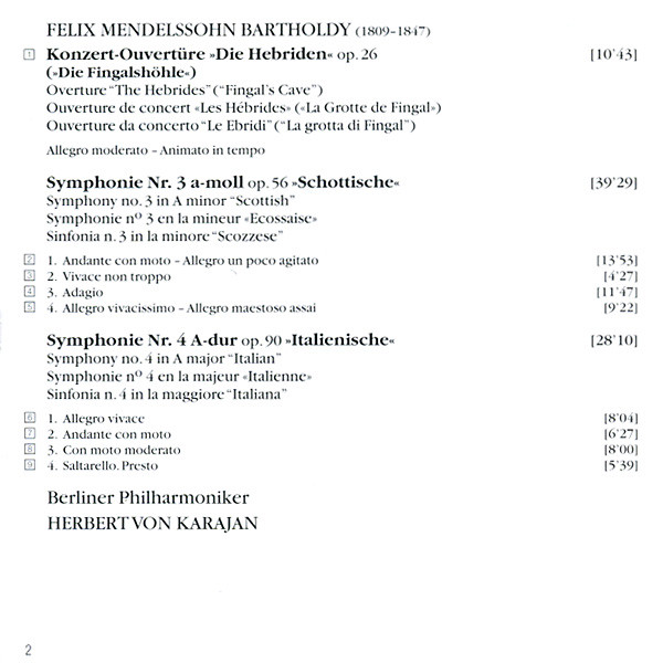 Mendelssohn* - Berliner Philharmoniker, Herbert von Karajan-1