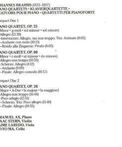 Emanuel Ax • Isaac Stern • Jaime Laredo • Yo-Yo Ma, Brahms*-2