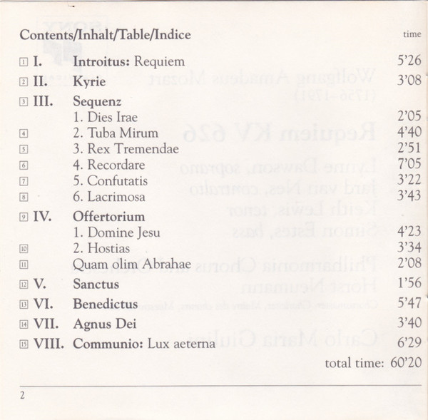 Wolfgang Amadeus Mozart - Philharmonia Chorus & Orchestra*, Carlo Maria Giulini, Lynne Dawson, Jard Van Nes, Keith Lewis (4), Simon Estes-4