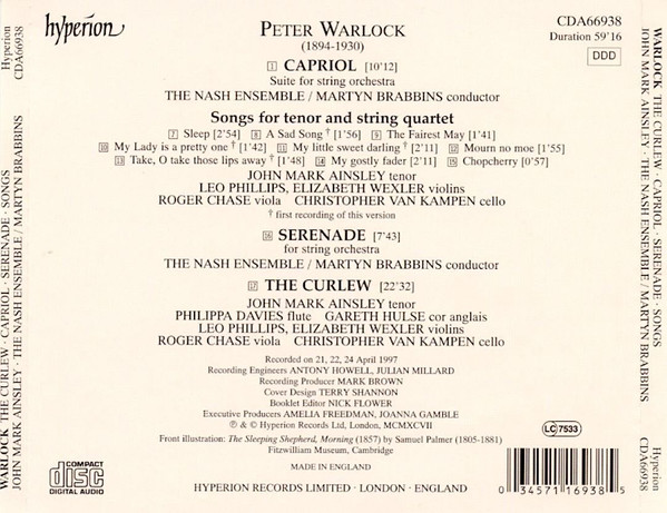 Peter Warlock - John Mark Ainsley, The Nash Ensemble-1