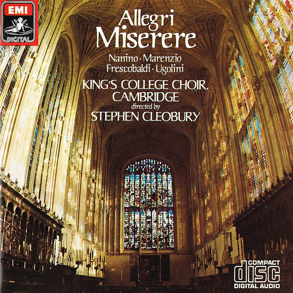 Allegri* / Nanino* / Marenzio* / Frescobaldi* / Ugolini* - King's College Choir, Cambridge* Directed By Stephen Cleobury-0