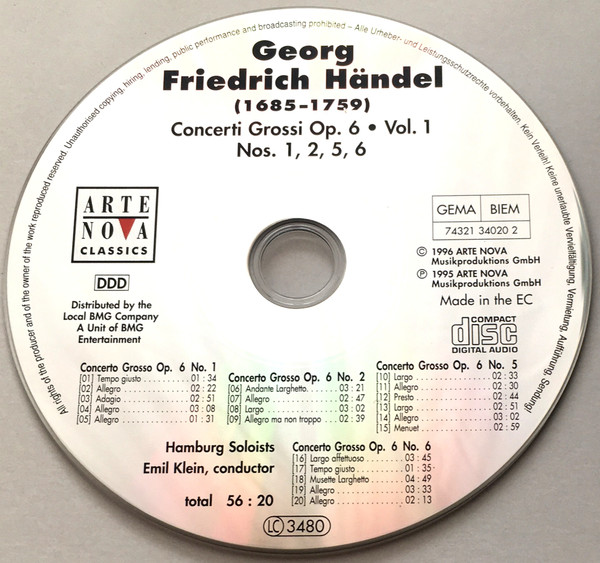 Georg Friedrich Händel, Hamburg Soloists*, Emil Klein-2