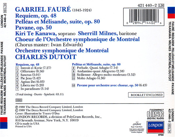 Fauré*, Te Kanawa* · Milnes*, Dutoit* · Montréal*-2