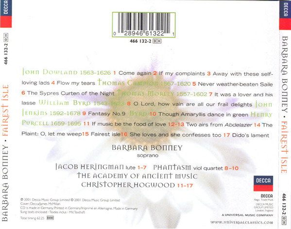 Barbara Bonney, Purcell* • Dowland* • Byrd* • Campion*-1