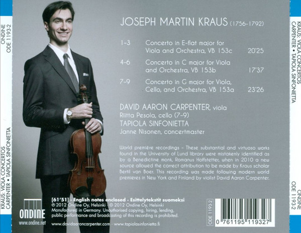 Joseph Martin Kraus, David Aaron Carpenter, Tapiola Sinfonietta-1