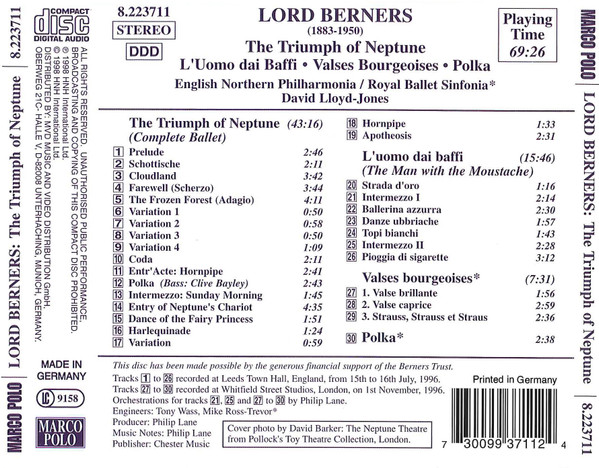Lord Berners, English Northern Philharmonia, Royal Ballet Sinfonia, David Lloyd-Jones-1