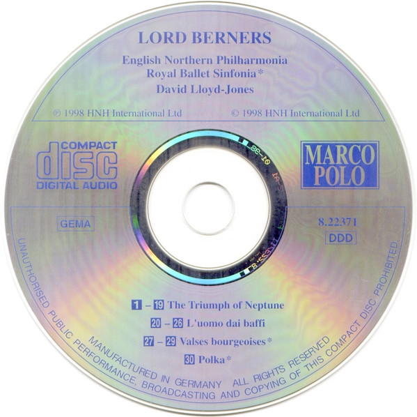 Lord Berners, English Northern Philharmonia, Royal Ballet Sinfonia, David Lloyd-Jones-2
