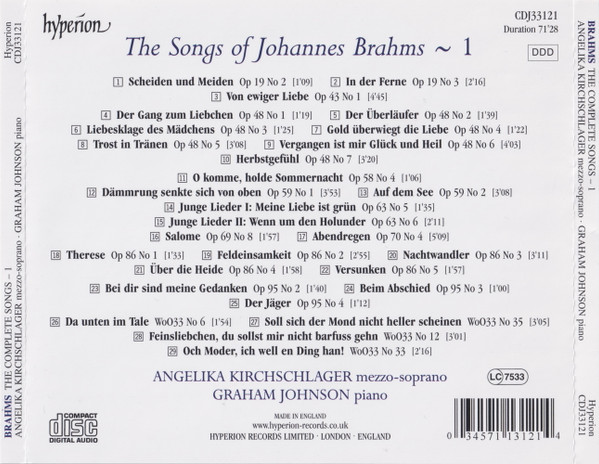 Johannes Brahms, Angelika Kirchschlager, Graham Johnson (2)-1