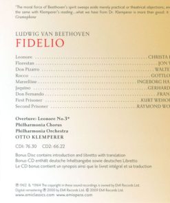 Ludwig van Beethoven, Christa Ludwig, Jon Vickers, Gottlob Frick, Walter Berry, Ingeborg Hallstein, Philharmonia Orchestra And Philharmonia Chorus, Otto Klemperer-2