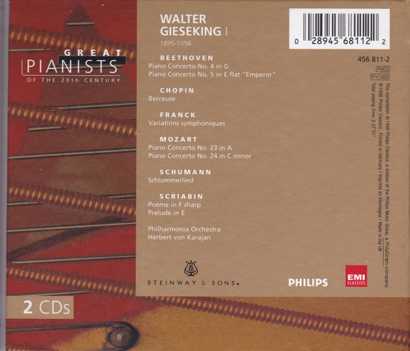 Walter Gieseking, Ludwig van Beethoven, Frédéric Chopin, César Franck, Wolfgang Amadeus Mozart, Alexander Scriabin-1