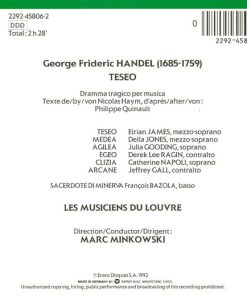 Handel* / James* - Jones* - Gooding* - Ragin* - Napoli* - Gall* - Les Musiciens Du Louvre - Marc Minkowski-1