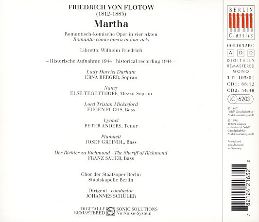 Friedrich von Flotow / Staatskapelle Berlin, Johannes Schüler-1