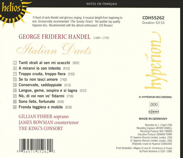 Handel* - Gillian Fisher · James Bowman (2) · The King's Consort-1
