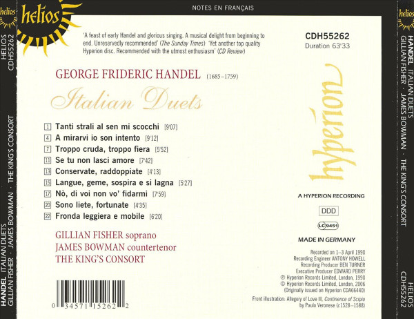 Handel* - Gillian Fisher · James Bowman (2) · The King's Consort-2