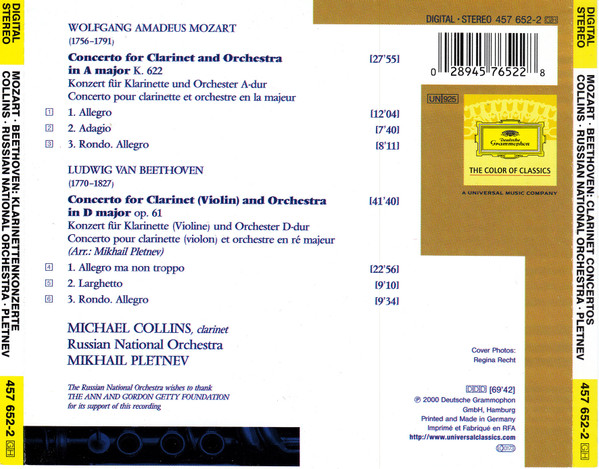 Russian National Orchestra, Michael Collins (3), Mikhail Pletnev, Mozart*, Beethoven*-1