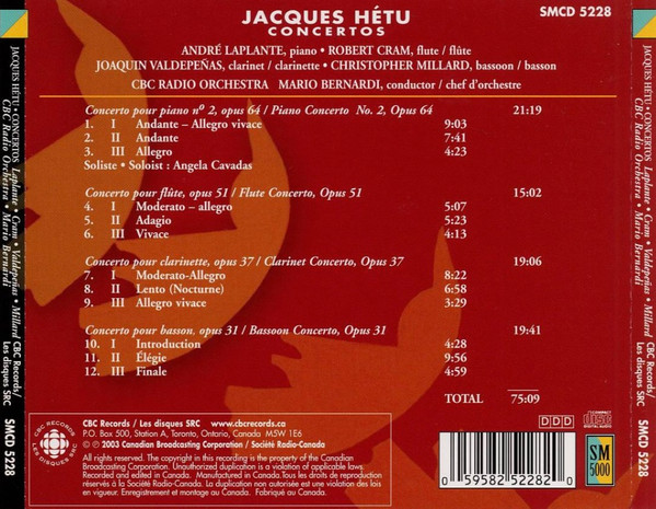 Jacques Hétu - André Laplante, Robert Cram, Joaquin Valdepeñas, Christopher Millard, CBC Radio Orchestra*, Mario Bernardi (2)-1